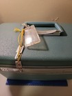 Vintage Samsonite Silhouette Style 1212 Turquoise Train Case Luggage With Key