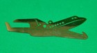Vintage Brass Jet Airplane Ornament 1 3x3 5 Inches Same Design On Both Sides