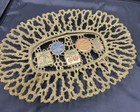Brass Brutalist Centerpiece Tray Openwork Enameled