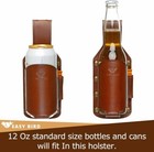 New 8 5  Easy Bird Brown Leather Beer Holster Can Holder -comes W  Bottle Opener