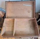 Vintage Wood Steamer Trunk Chest Coffee Table Storage Box Antique Wooden