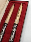 Vintage Chanel No 5 Arpege 14k Gold Filigree Perfumed Ballpoint Pen Set In Box