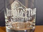 Rare Buffalo Trace Distillery Bourbon Whiskey Embossed Buffalo Rocks Glass