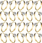 36 Packs Diamond Engagement Rings Bridal Shower Rings For Wedding Table Decor   
