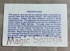 Magic Springs Theme Park Hot Springs Arkansas Vintage Season Pass