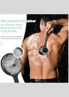 Long Handle Silicone Back Scrubber  Double Sided Bath Body Brush For Shower