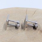 Vintage Hickok Silver Caligraphy Initial    b    Monogram Cuff Links Impressed Black