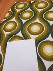 Awesome Rare Vintage Mid Century Retro 70s Grn Brn Natural Cir Waves Fabric  Wow