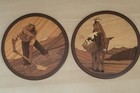 Rare Vintage Pair Of Peruvian Wood Wall Art Handmade