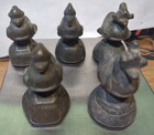 Set Of 5 -burmese Bronze Bird Hintha  hamsa  Opium Weights - 19th Century