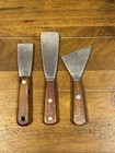 Vintage 3 Pc Wood Handle Putty Knife paint Scraper Lot