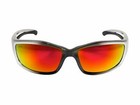 Edge Eyewear Skap119 Kazbek Safety Glasses - Black silver Frame  Red Mirror Lens