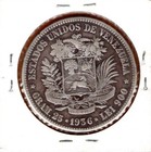 Venezuela Coin  fuerte  5 Bolivares Bs 1936 Silver  900 37 2mm 25gr  Km 24