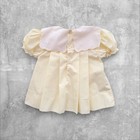 Vintage Petit Ami Baby Girls Pleated Yellow Dress White Embroidered Collar 24m