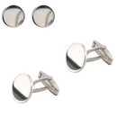 925 Sterling Silver Italy Round Cufflinks
