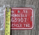Hawaii 1973 Honolulu Bicycle License Plate   63907