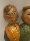 Vintage Anri Hand Carved Wooden Mechanical Bottle Cork Stopper Kissing Couple