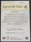 Jay Haas 2014 Sp Authentic Sign Of The Times On Card Auto  pga 
