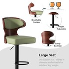 Barstools Set Of 2 Bentwood Swivel Adjustable Height With Back Footrest Green