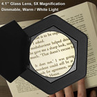 Magnifying Glass With Light And Stand  Dimmable Led Magnifier Desk Lamp With Cla
