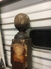 C1880 Victorian Era Pine Newel Post 68 5    H X 4    Sq Old Varnish Champfered Edge 