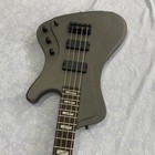 4 String Electric Bass Guitar Matte Black And Silver Solid Body Maple Neck