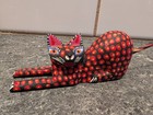 Vicente Hernandez Vasquez Oaxacan Cat - Hand Carved And Painted Folk Art Signed