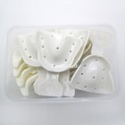 Dental Impression Trays Edentulous Jaw Frame Cut Back Plastic Tray White 17 Pcs