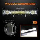 Tri Row 22inch 1500w Led Light Bar Combo Offroad Driving Fog Lamp Pickup 24  20 
