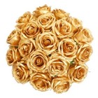  10 Pcs Artificial Roses Flowers  Realistic Blossom Roses  Real Touch Silk Gold