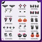 60pcs Halloween Resin Ghost Nail Charms Flatback Pumpkin Bow Skull Hat Cross Mix