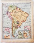 1898 Map South America Continent Victorian Political Geography Atlas Print Dwxx1
