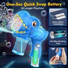 2 Pack Rechargeable Bubble Machine Gun Toys Colorful Lights Kids Gift Red Blue