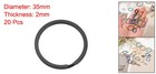 20pcs 35mm Stainless Steel Flat Split Keychain Rings 2mm Thick Black