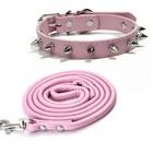 Dog  Cat Spiked Studded Collar Rivet Adjustable Pu Leather Pet Xs S M L Xl 8