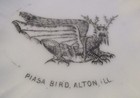 Early 20th Century Souvenir Porcelain Dish Piasa Bird Alton Illinois - Wheelock