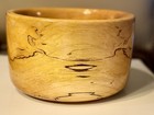 Hand-turned Spalted Maple Wood Bowl     7 5       4 5        Signed    john Adams    Artisan