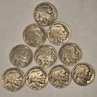 Buffalo Nickel Lot Of 10 - All Full Dates 1919-1937