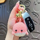 Creative Cartoon Yarn Vrochet Whale Keychain Bag Pendant Cute Gift 1 Piece Pink