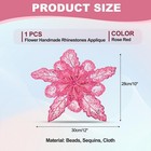 Handmade Rhinestones Applique  Flower Lace Patches With Sequin Beads Sew On C   