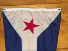 Vtg Large 32x19 Chicago Boat Yacht Club Harbor Marina Race Burgee Pennant Flag