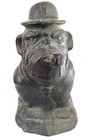 Vintage Bulldog Doorstop  Cast Iron English Bulldog Statue Smoking  A Cigar