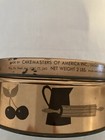 Cake Masters Of America Vintage Gold Tin With Fruit Design On Lid   Edges