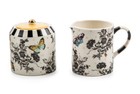Brand New Mackenzie-childs Butterfly Toile Creamer   Sugar Set