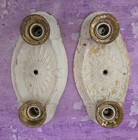 Antique Art Deco Ceiling Light Fixtures 2-bulb Metal Salvage Flush Mt Set Of 2