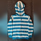Fatface Hoodie Kids 9 10 Blue White Stripes Activewear Outdoor Sporty