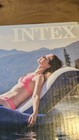 Intex Inflatable Lounge Pool Recliner Lounger Chair With 1 Pack  Blue white 