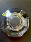 Vintage Octagon Cigarette Cigar Ash Tray 7    Diameter Ashtray Heavy Clear Glass