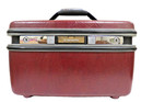 Samsonite Silhouette Red Train travel Case Hard Shell Luggage - No Key Or Tray