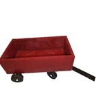 Vintage Wooden Pull Toy Wagon Cart Rustic Red Painted Wood Farmhouse Decor